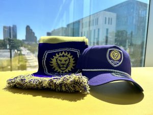 Orlando City Fan Package that includes an Orlando City hat and scarf